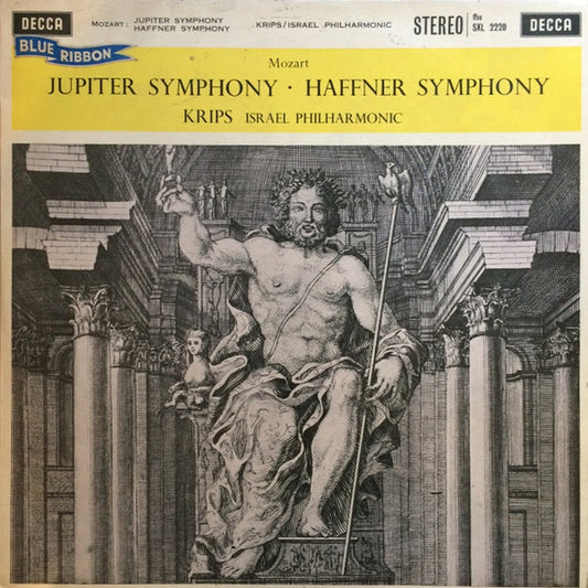 Wolfgang Amadeus Mozart, Israel Philharmonic Orchestra, Josef Krips – Jupiter Symphony - Haffner Symphony (VG+/VG+)