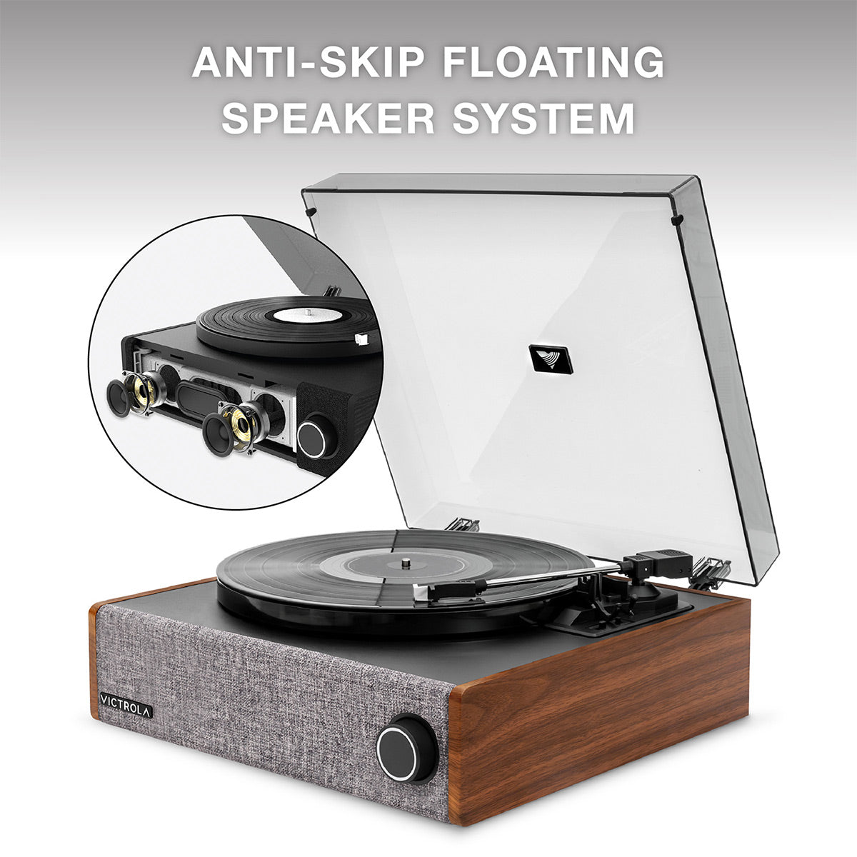 Eastwood LP Stereo Record Player with Bluetooth (Walnut)