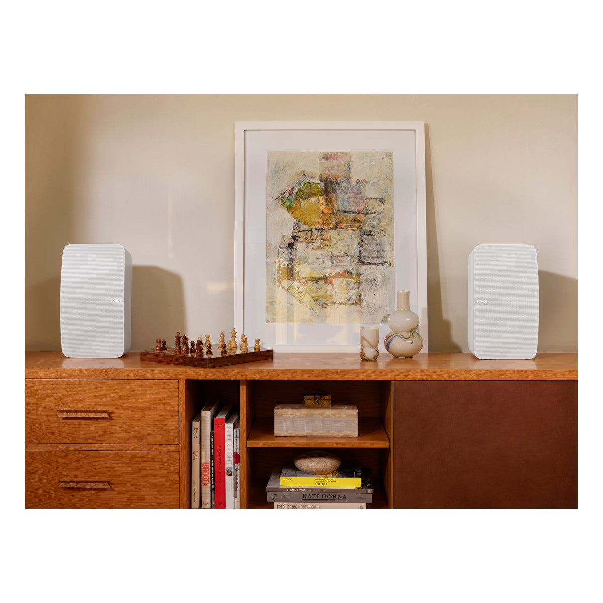 Stream Onyx Works with Sonos Wireless Turntable with Sonos Five Wireless Speaker for Streaming Music (White)