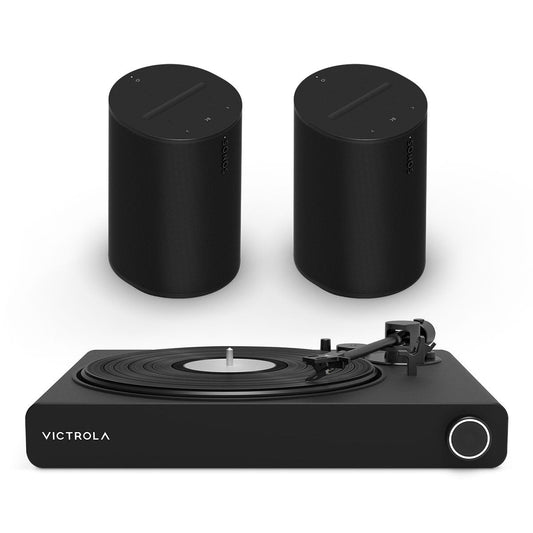 Stream Onyx Works with Sonos Wireless Turntable with Pair of Sonos Era 100 Wireless Smart Speaker (Black)