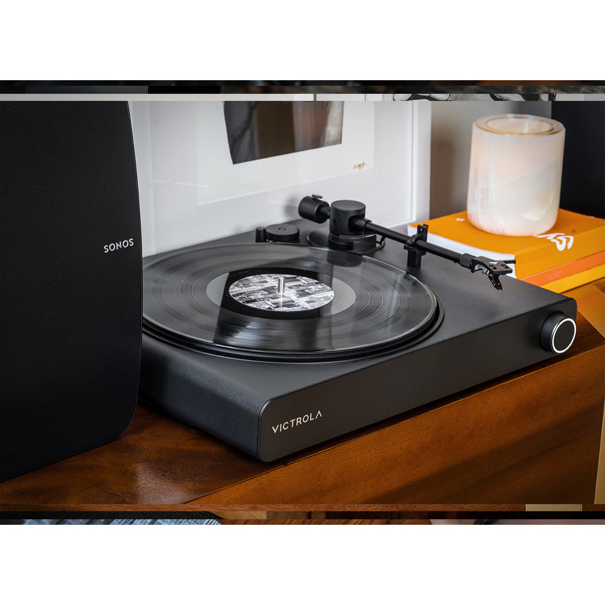 Stream Onyx Works with Sonos Wireless Turntable with 2-Speeds with Sonos Era 300 Wireless Smart Speaker (Black)