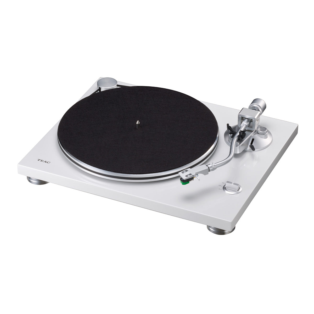 TEACTN-3B-SE Belt-Drive Turntable with SAEC Tonearm, Built-In Phono Amp, Anti-Skate, and Pre-Installed Audio-Technica MM Cartridge (White)