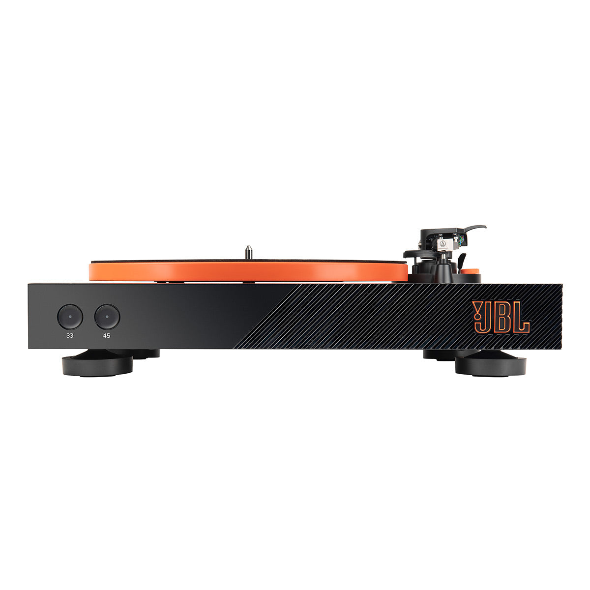 JBLSpinner BT Semi-Automatic Belt-Drive Turntable with Bluetooth 5.3 and Installed Audio Technica Cartridge (Black & Orange)