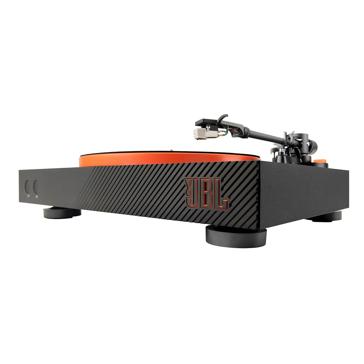 JBLSpinner BT Semi-Automatic Belt-Drive Turntable with Bluetooth 5.3 and Installed Audio Technica Cartridge (Black & Orange)