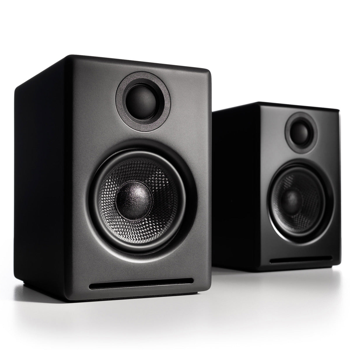 AudioengineA2+ Wireless Speaker System (Black) with Audio-Technica AT-LP60X-GM Fully Automatic Belt-Drive Stereo Turntable (Gunmetal/Black)