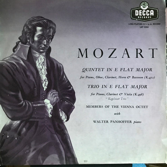 Wolfgang Amadeus Mozart, Wiener Oktett, Walter Panhoffer – Quintet In E Flat (K.452) / Trio In E Flat (K.498) (VG+/VG+)