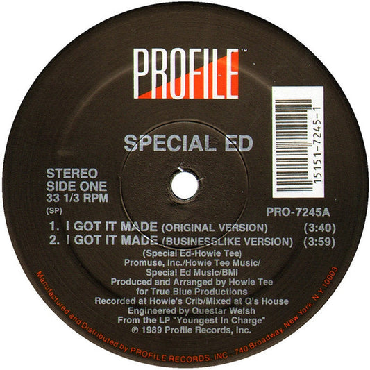 Special Ed – I Got It Made / Hoedown (VG/Generic)