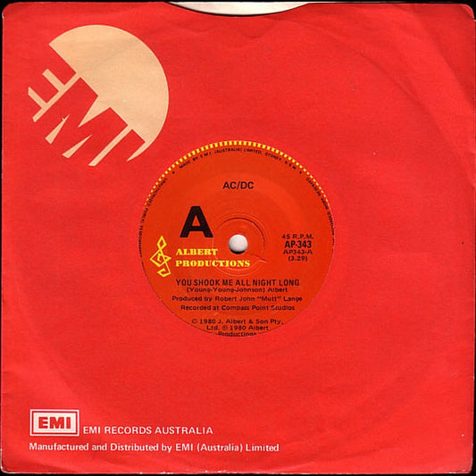 AC/DC – You Shook Me All Night Long (VG+/Generic)