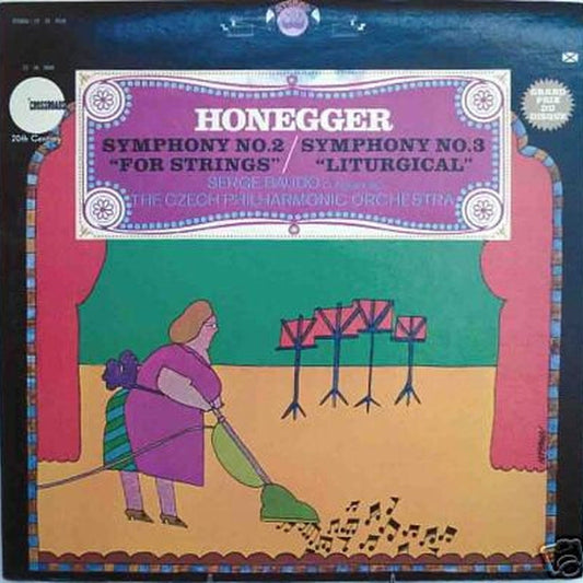 Arthur Honegger, Serge Baudo, The Czech Philharmonic Orchestra – Symphony No. 2 "For Strings" / Symphony No. 3 "Liturgical" (E/VG+)