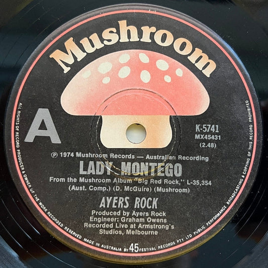 Ayers Rock – Lady Montego / Goin' Home (VG+/Generic)