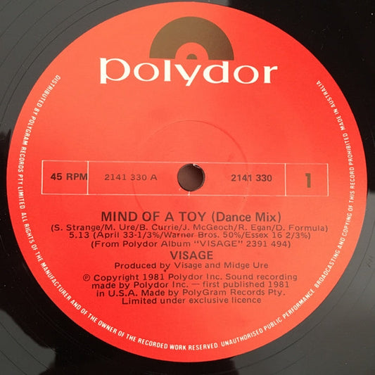 Visage – Mind Of A Toy (VG+/Generic)
