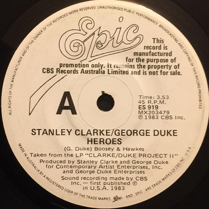Stanley Clarke/George Duke – Heroes / Atlanta (VG+/Generic)