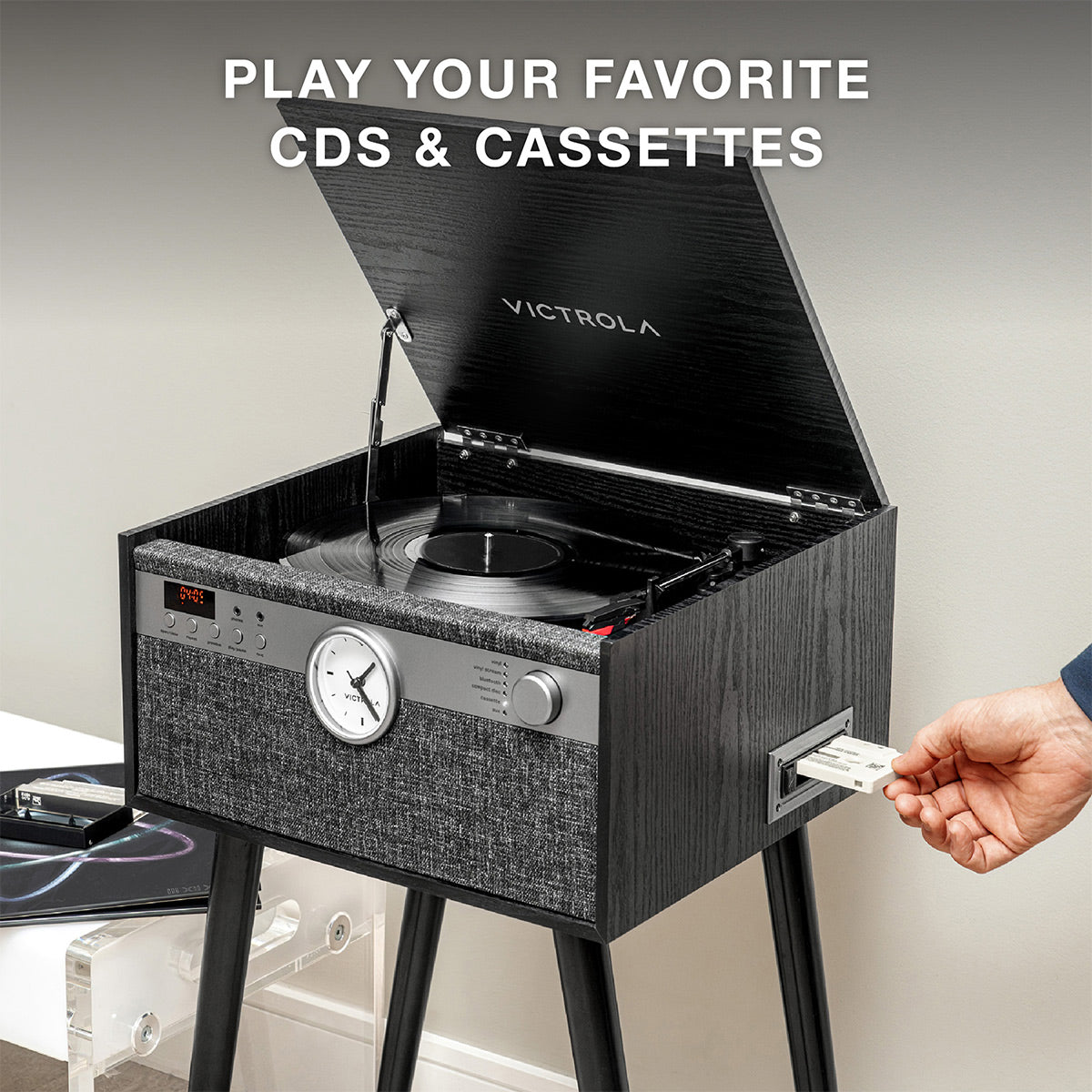 Victrola Century Signature+ 6-in-1 Music Center (Black)