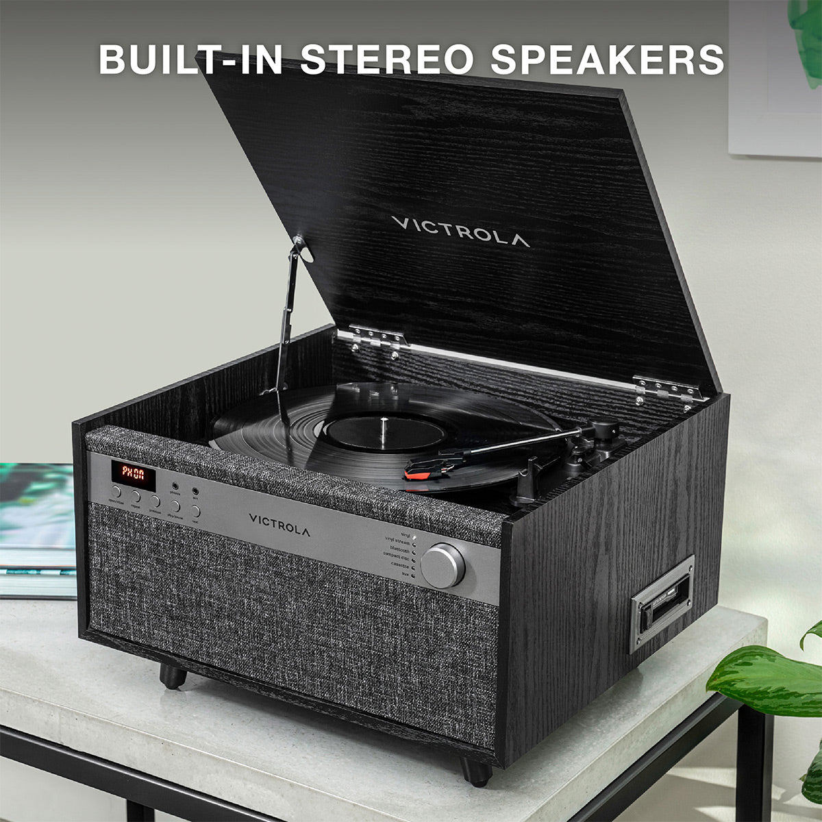 Victrola Century 6-in-1 Music Center (Black)