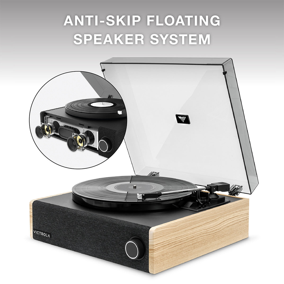 Eastwood LP Stereo Record Player with Bluetooth (Natural)