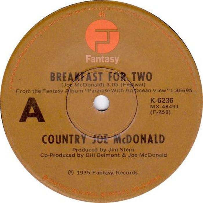 Country Joe McDonald – Breakfast For Two (VG+/Generic)