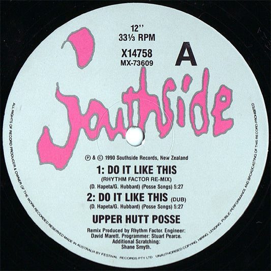Upper Hutt Posse – Do It Like This (VG+/Generic)