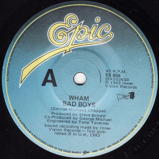 Wham! – Bad Boys (VG+/Generic)