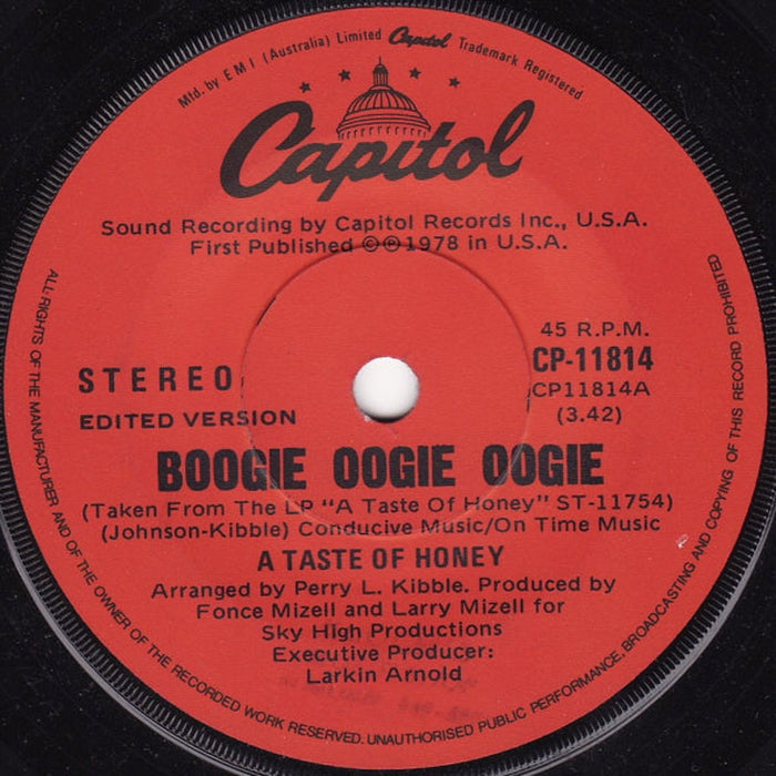 A Taste Of Honey – Boogie Oogie Oogie (VG+/Generic)