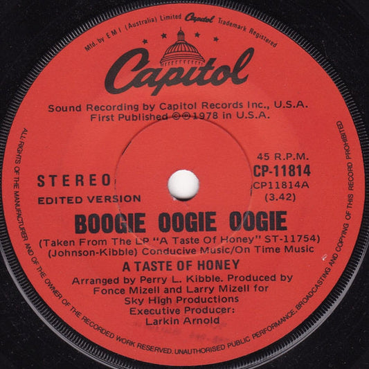 A Taste Of Honey – Boogie Oogie Oogie (VG+/Generic)