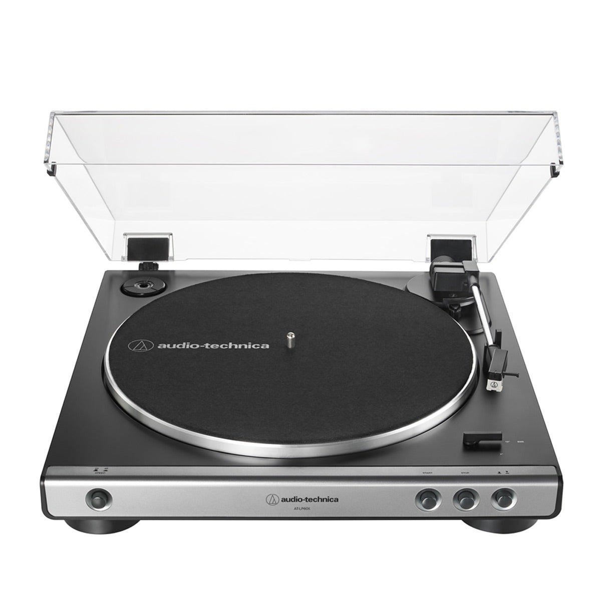 AudioengineA2+ Wireless Speaker System (Black) with Audio-Technica AT-LP60X-GM Fully Automatic Belt-Drive Stereo Turntable (Gunmetal/Black)