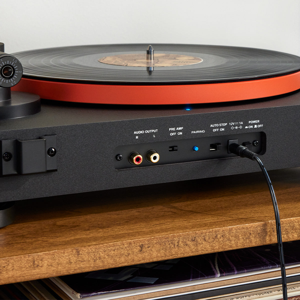 JBLSpinner BT Semi-Automatic Belt-Drive Turntable with Bluetooth 5.3 and Installed Audio Technica Cartridge (Black & Orange)